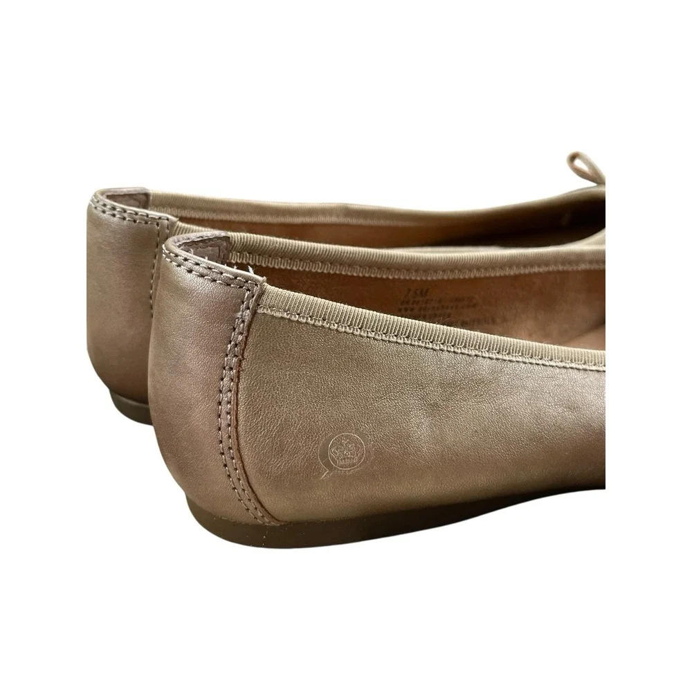 Born‎ Brin Gold Metallic Leather Ballet Flat, Size 7.5M
